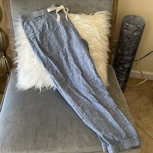 Calvin Klein Light Blue Denim Textured Beach Pants